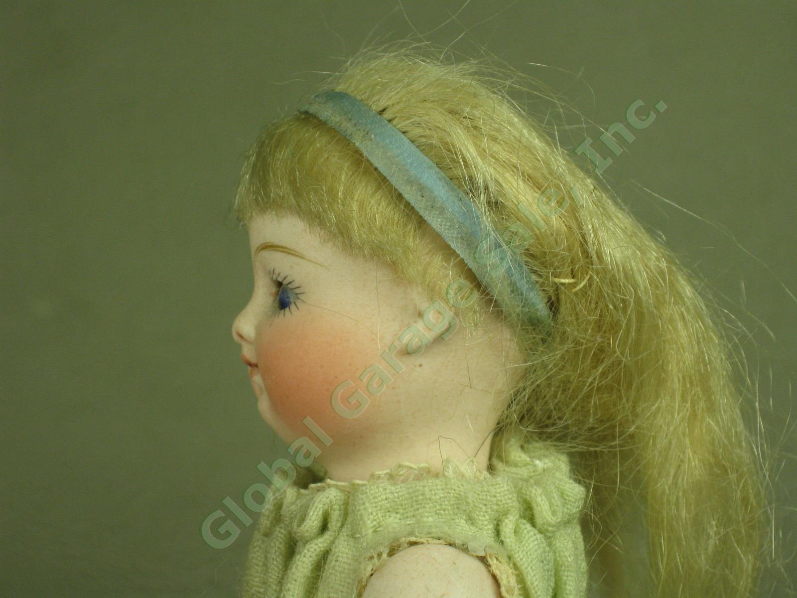 Vtg Antique 1880s-1890s French Bisque Girl Child Doll W/ Sleep Eyes Wood Cradle 3