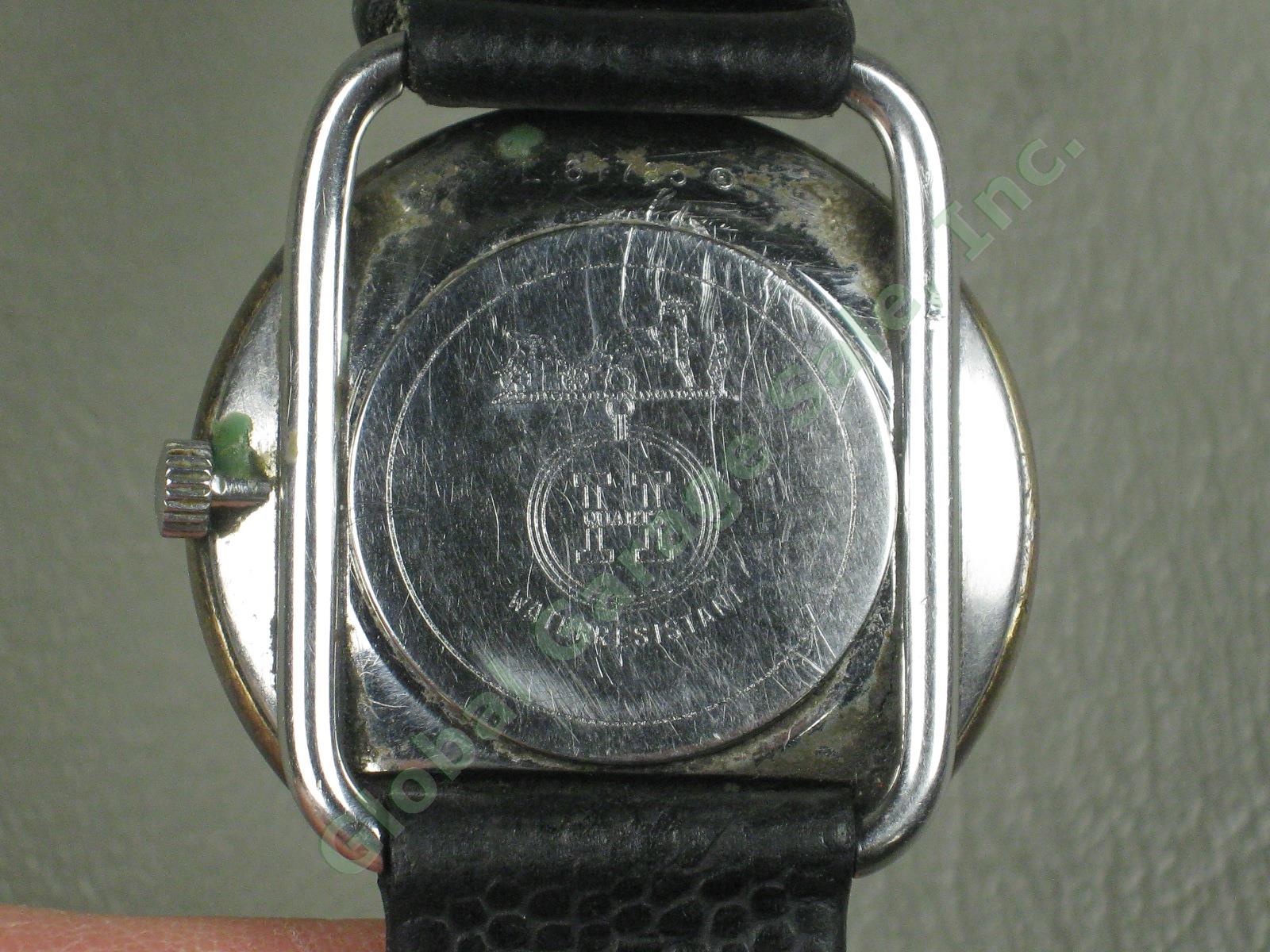 Mens Hermes Paris Arceau Swiss Made Water Resistant Quartz Watch W/ Leather Band 6