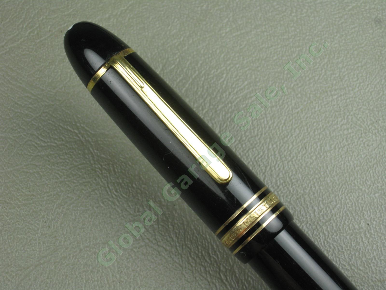 2 Montblanc Fountain Pens Meisterstuck No 149 4810 14C 585 Gold Nib + 14K/ct Ink 1