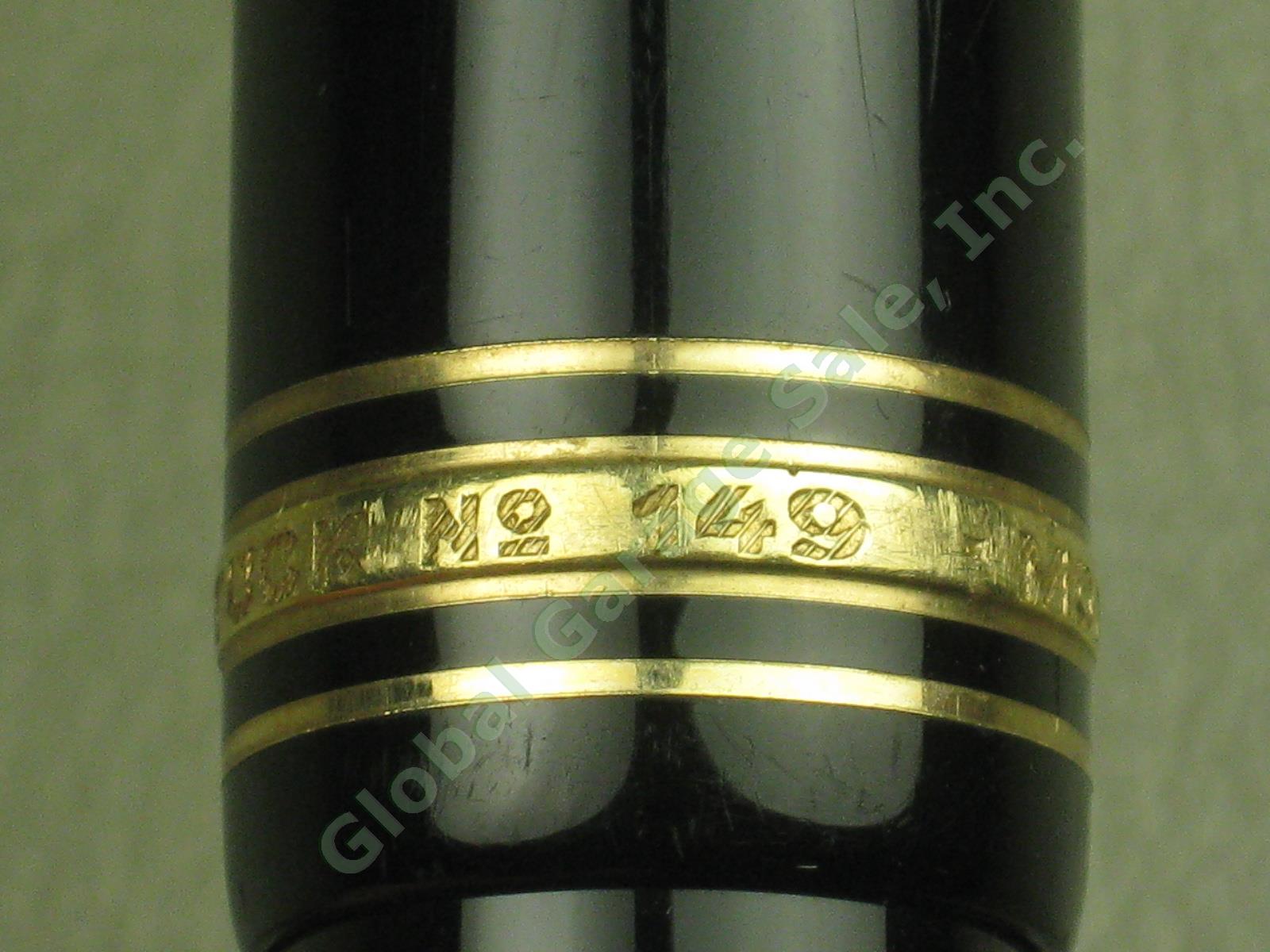 2 Montblanc Fountain Pens Meisterstuck No 149 4810 14C 585 Gold Nib + 14K/ct Ink 4