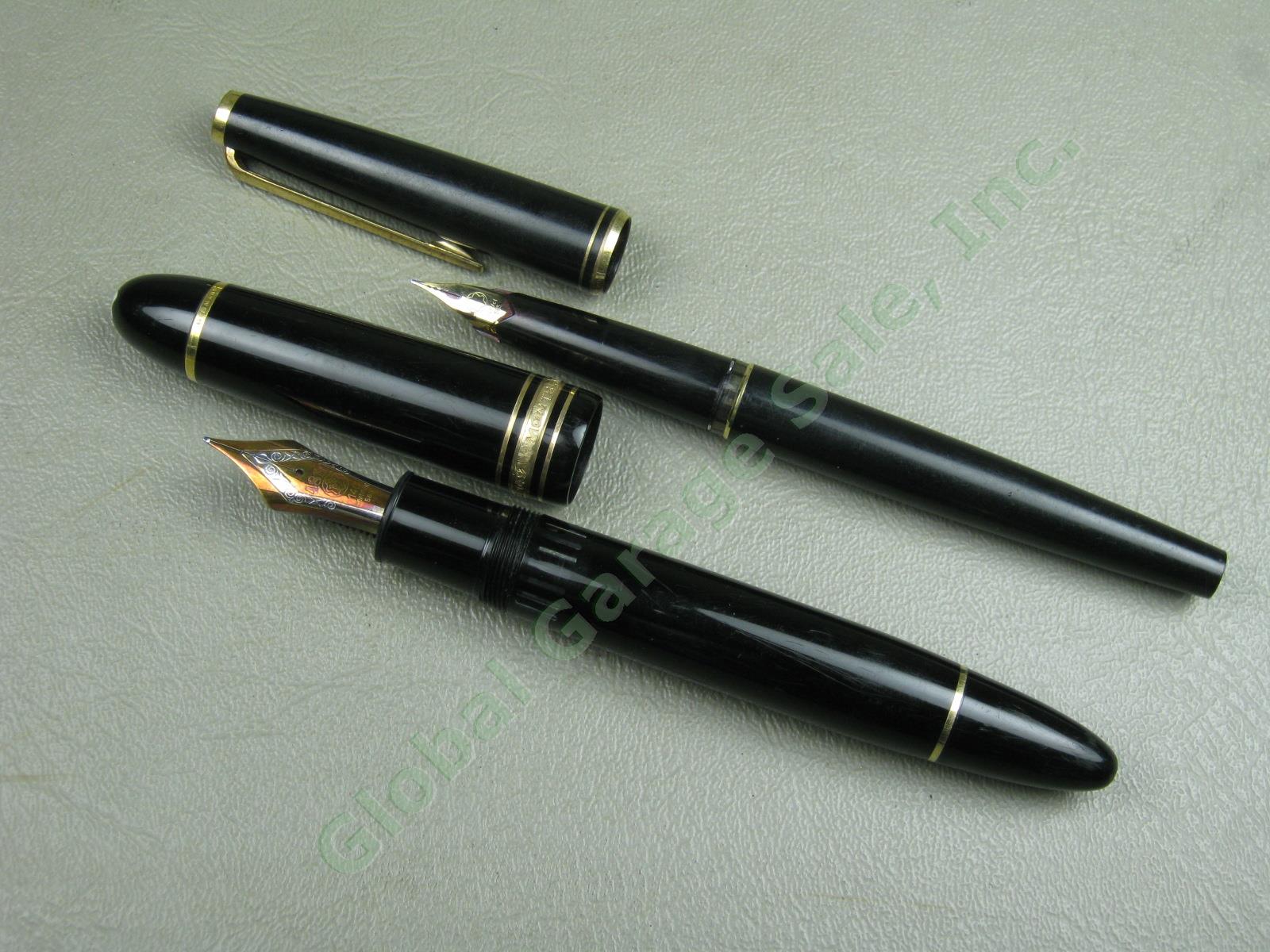 2 Montblanc Fountain Pens Meisterstuck No 149 4810 14C 585 Gold Nib + 14K/ct Ink 9