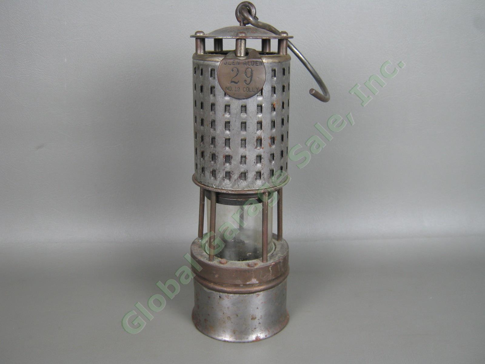 Vtg Permissible 201 Miners Safety Lamp Glen Alden Coal Co 29 No 19 Colly Tag NR!