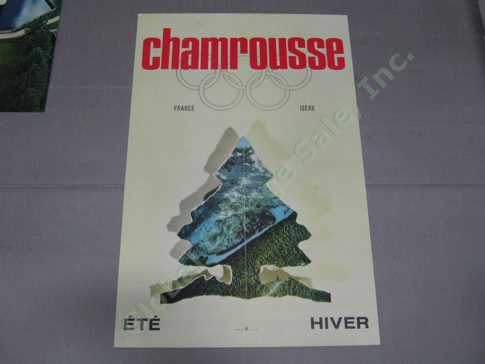 4 Vintage French Travel Ski Posters Morzine-Avoriaz Meribel Chamrousse La Brede 5