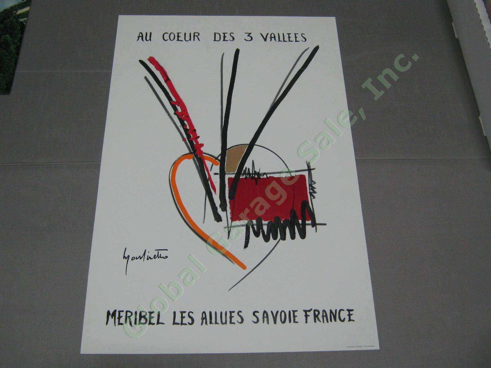 4 Vintage French Travel Ski Posters Morzine-Avoriaz Meribel Chamrousse La Brede 11