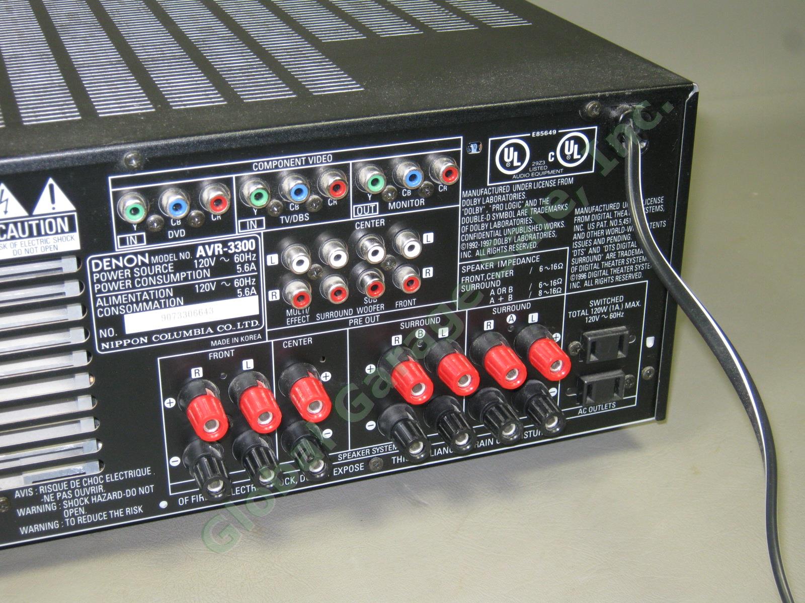 Denon AVR-3300 Integrated 5.1 Dolby Digital AV Surround Receiver Remote Bundle + 7