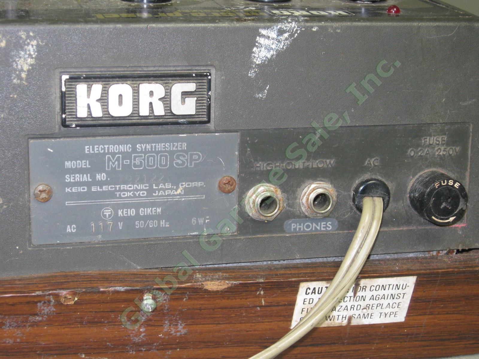 Rare Vtg KORG Micro-Preset M-500 SP Analog Synth Synthesizer W/ Built-In Speaker 7