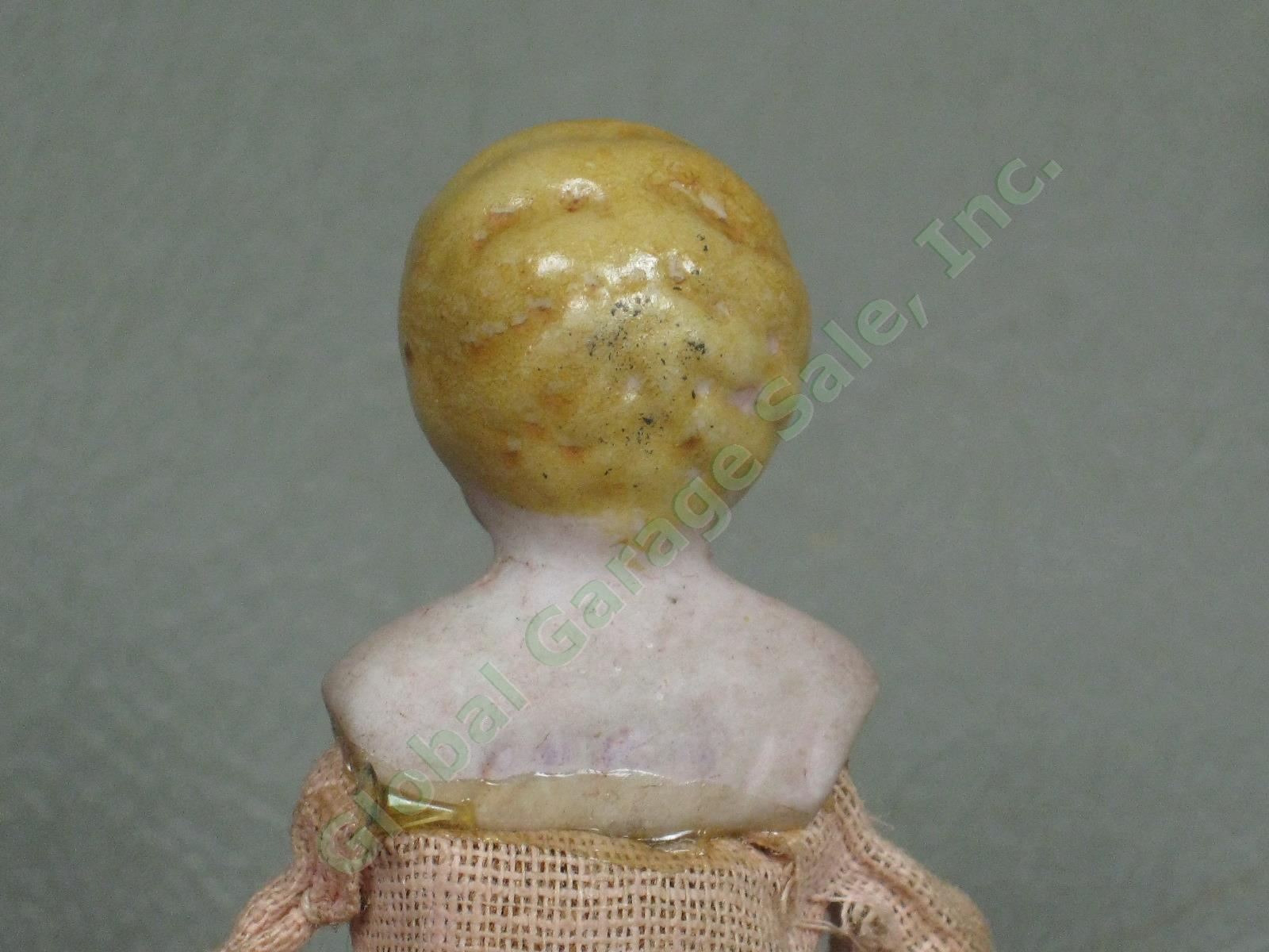 3 Vtg 1910 German Bisque Porcelain Head Arm Lower Leg Cloth Body Dollhouse Dolls 2