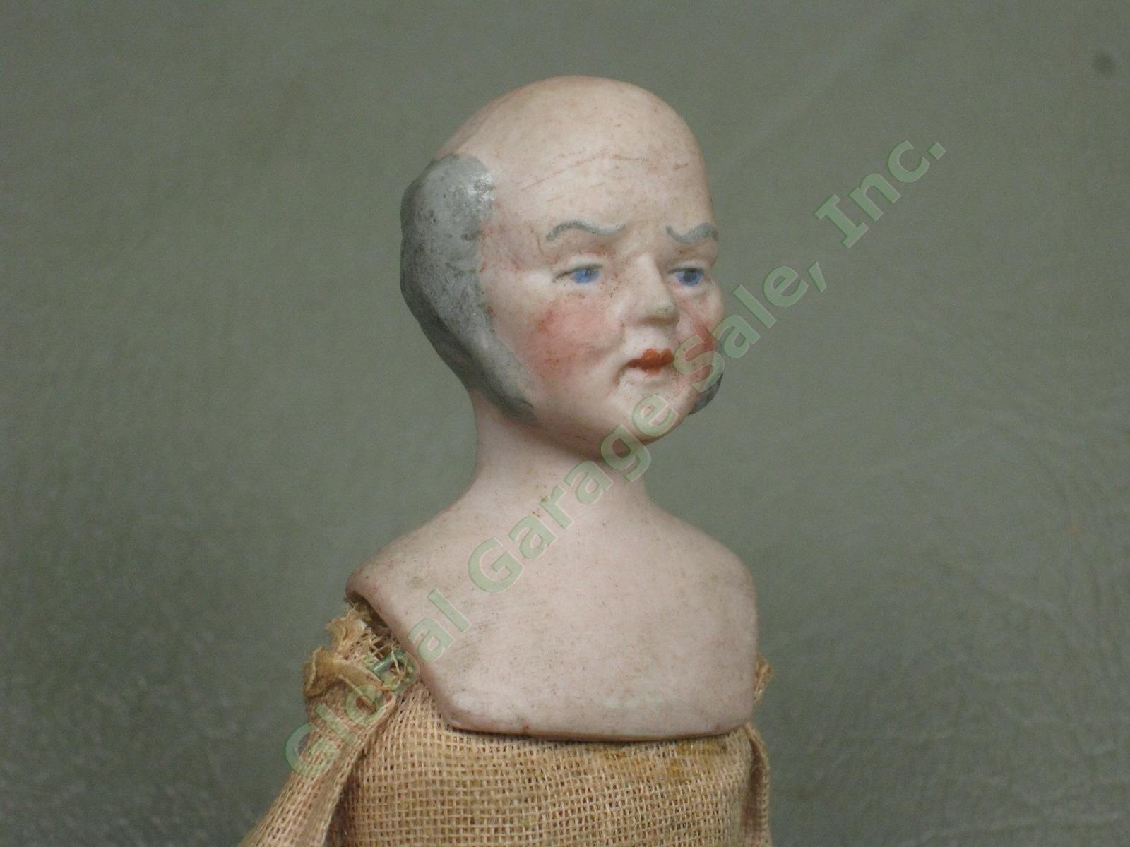 3 Vtg 1910 German Bisque Porcelain Head Arm Lower Leg Cloth Body Dollhouse Dolls 3