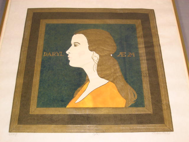 Original Sabra Field Signed Woodcut Print Daryl 3/50 NR 1