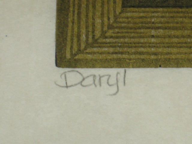 Original Sabra Field Signed Woodcut Print Daryl 3/50 NR 3