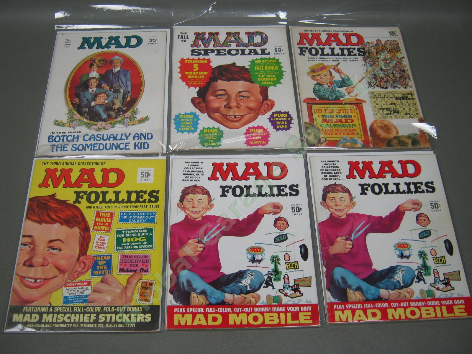 Vtg 1960s 1964-1970 Mad Magazine Lot + Specials w/ Inserts Near Complete #93-136 13