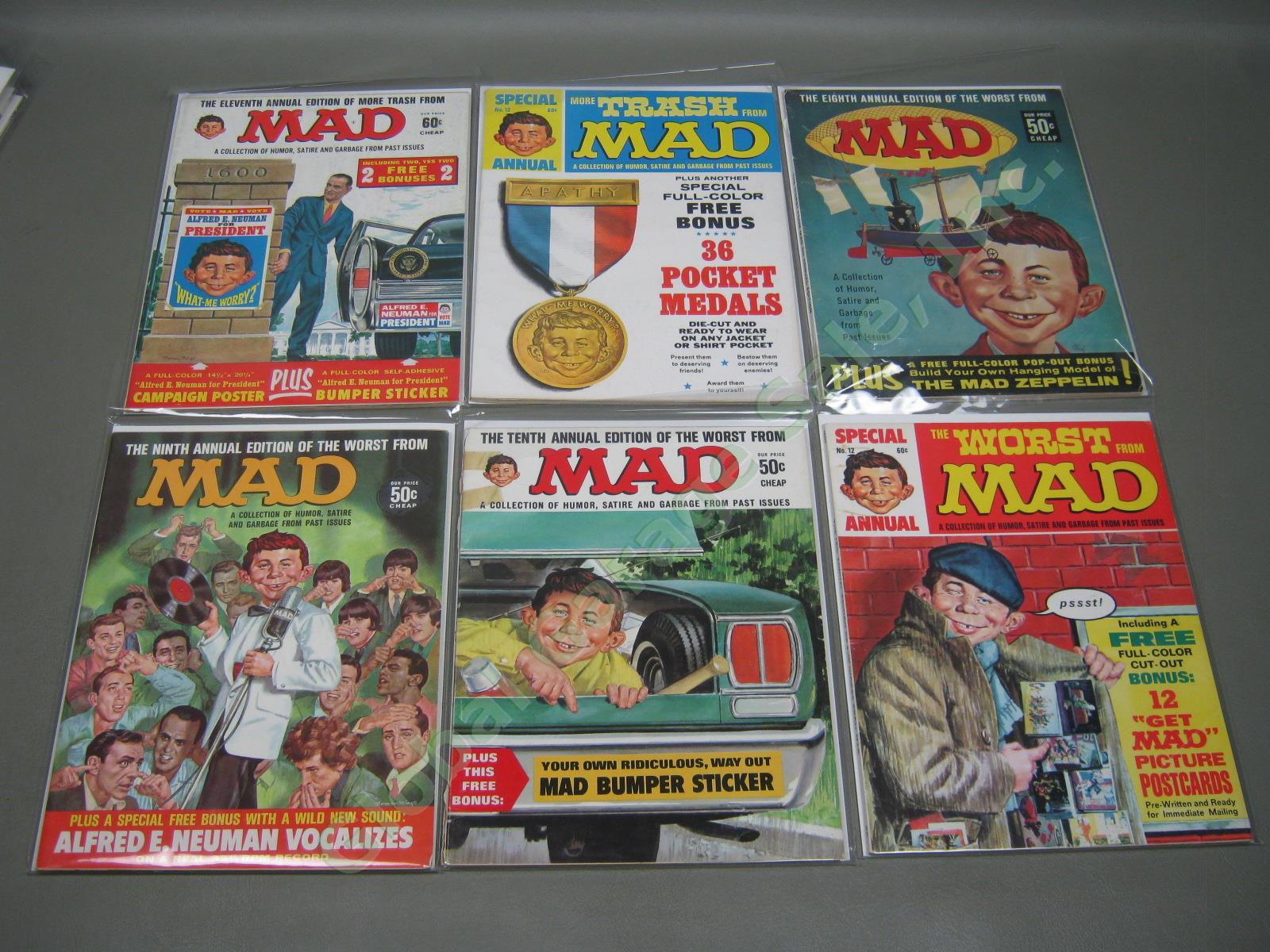 Vtg 1960s 1964-1970 Mad Magazine Lot + Specials w/ Inserts Near Complete #93-136 15