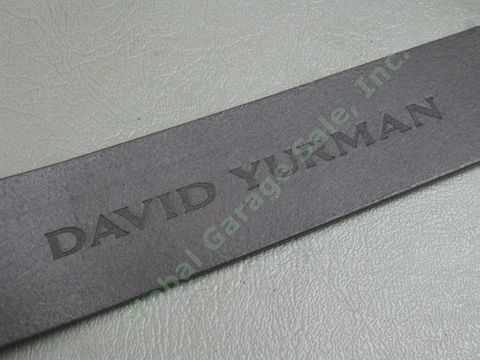 Mens NEW Genuine Authentic David Yurman 48" Fine Brown Leather Belt W/ No Buckle 3