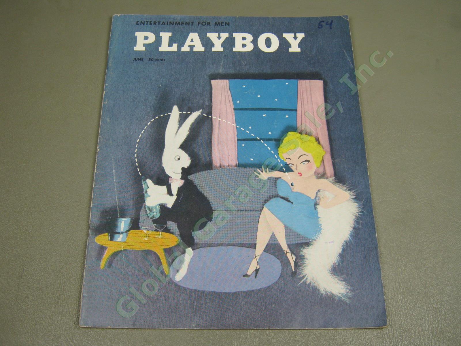 Rare Vtg Playboy Magazine Vol 1 #7 June 1954 Issue Margie Harrison 3D Cover Art