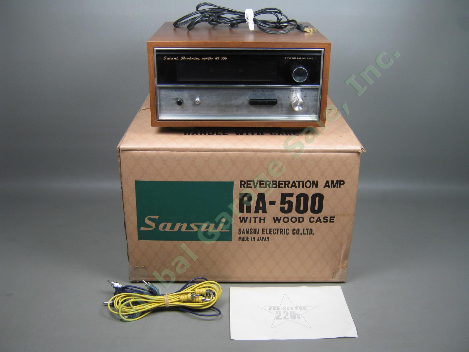 Vtg 1970s Sansui RA-500 Spring Reverb Reverberation Amplifier W/ Wood Case + Box