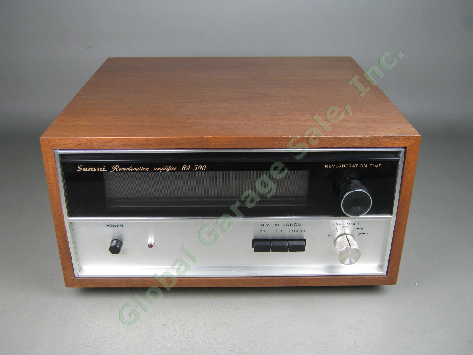 Vtg 1970s Sansui RA-500 Spring Reverb Reverberation Amplifier W/ Wood Case + Box 1