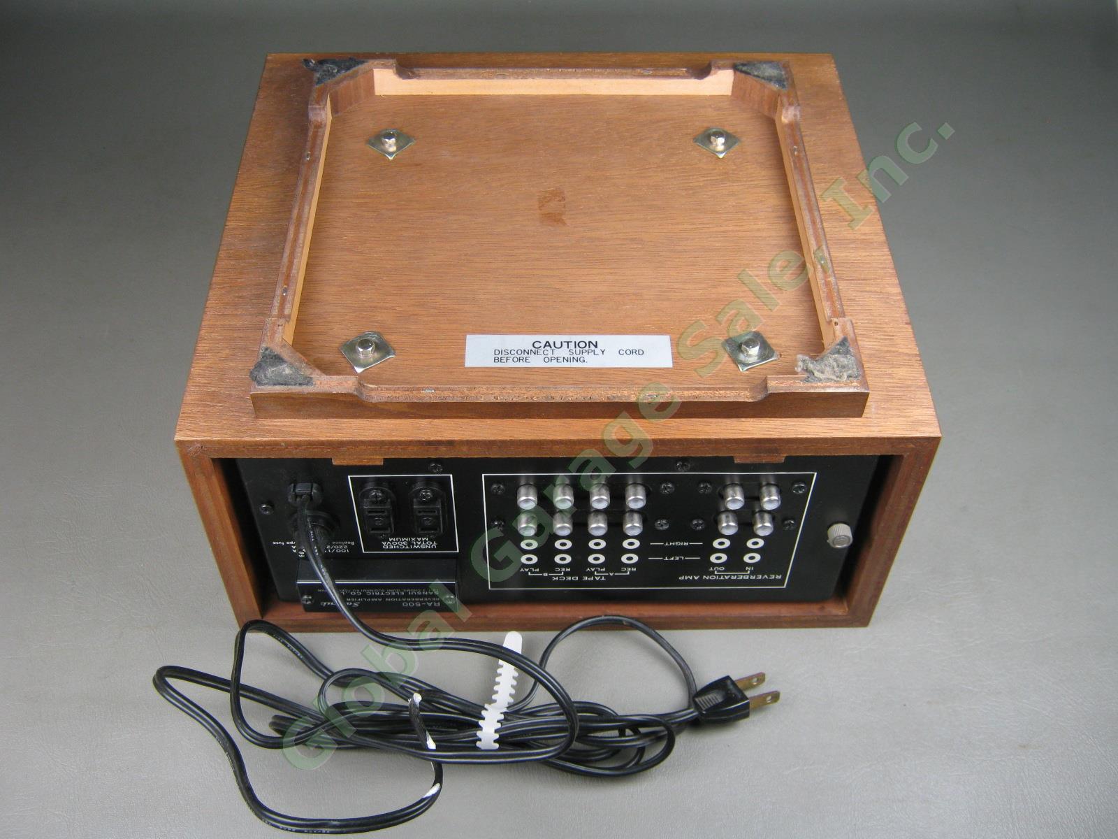 Vtg 1970s Sansui RA-500 Spring Reverb Reverberation Amplifier W/ Wood Case + Box 5