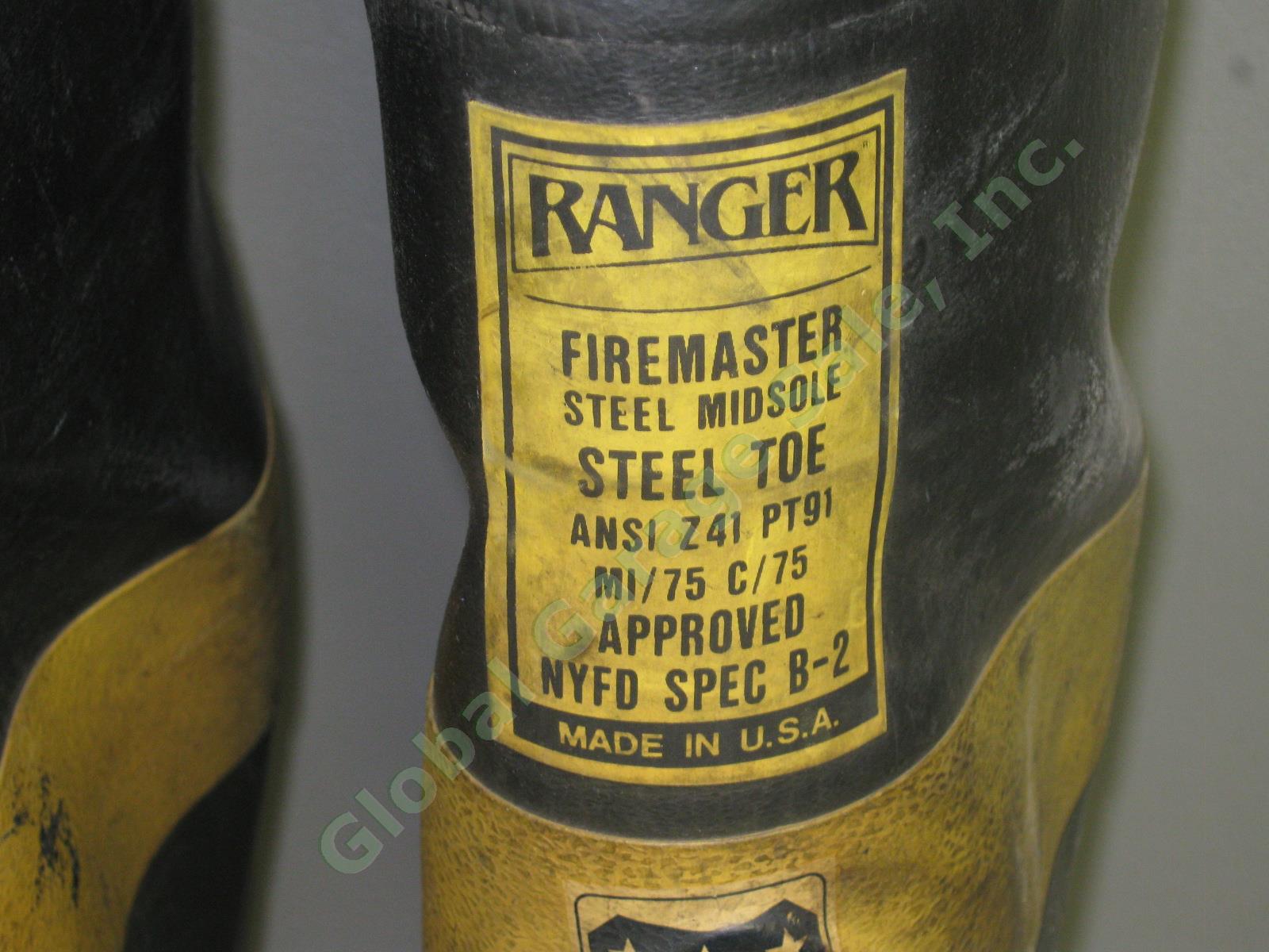 NYFD Ranger Firemaster 34" Firefighter Hip Boots Size 8 Waders Steel Toe Midsole 3