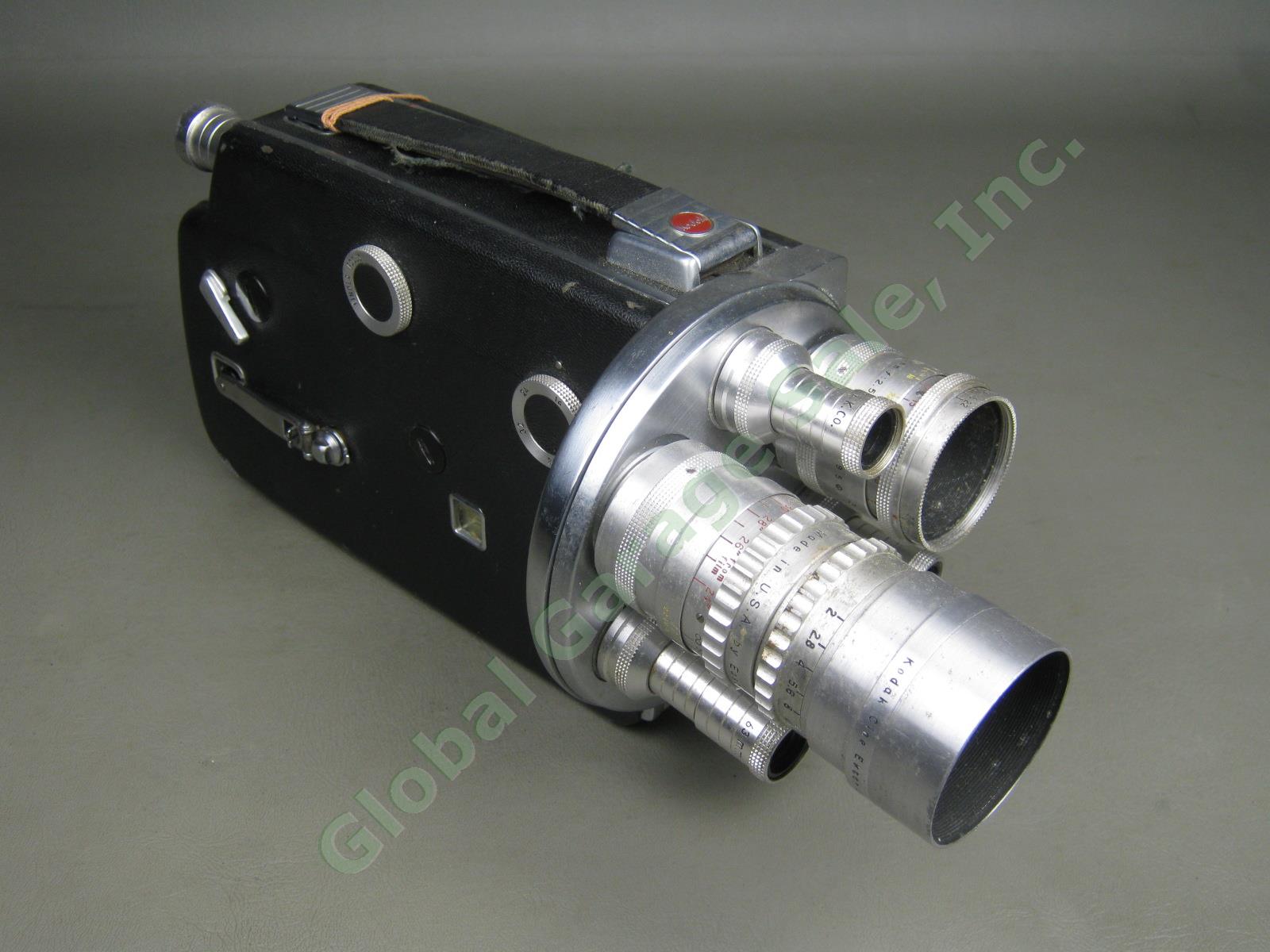 Eastman Cine-Kodak K100 Turret 16mm Movie Camera Ektar 63mm f2 II 25 1.9 15 2.5 1
