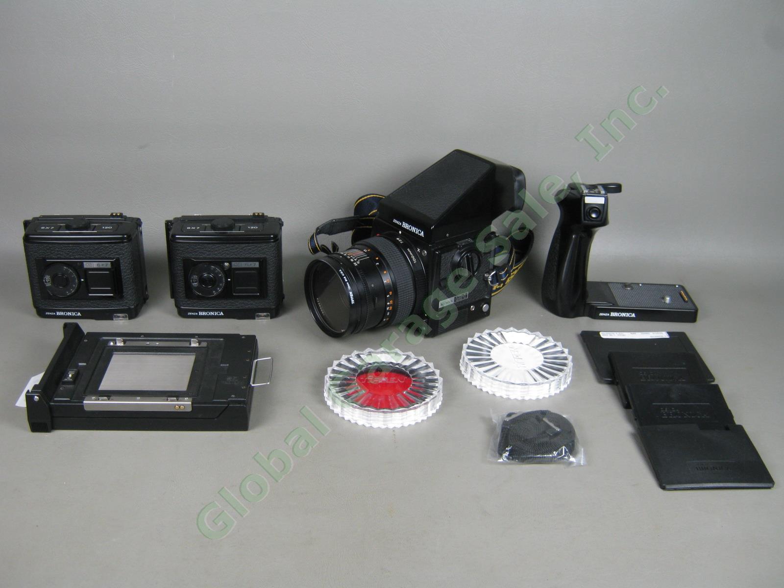 Bronica GS-1 6x7 Medium Format Camera Zenzanon-PG 100mm Lens Backs Grip Bundle