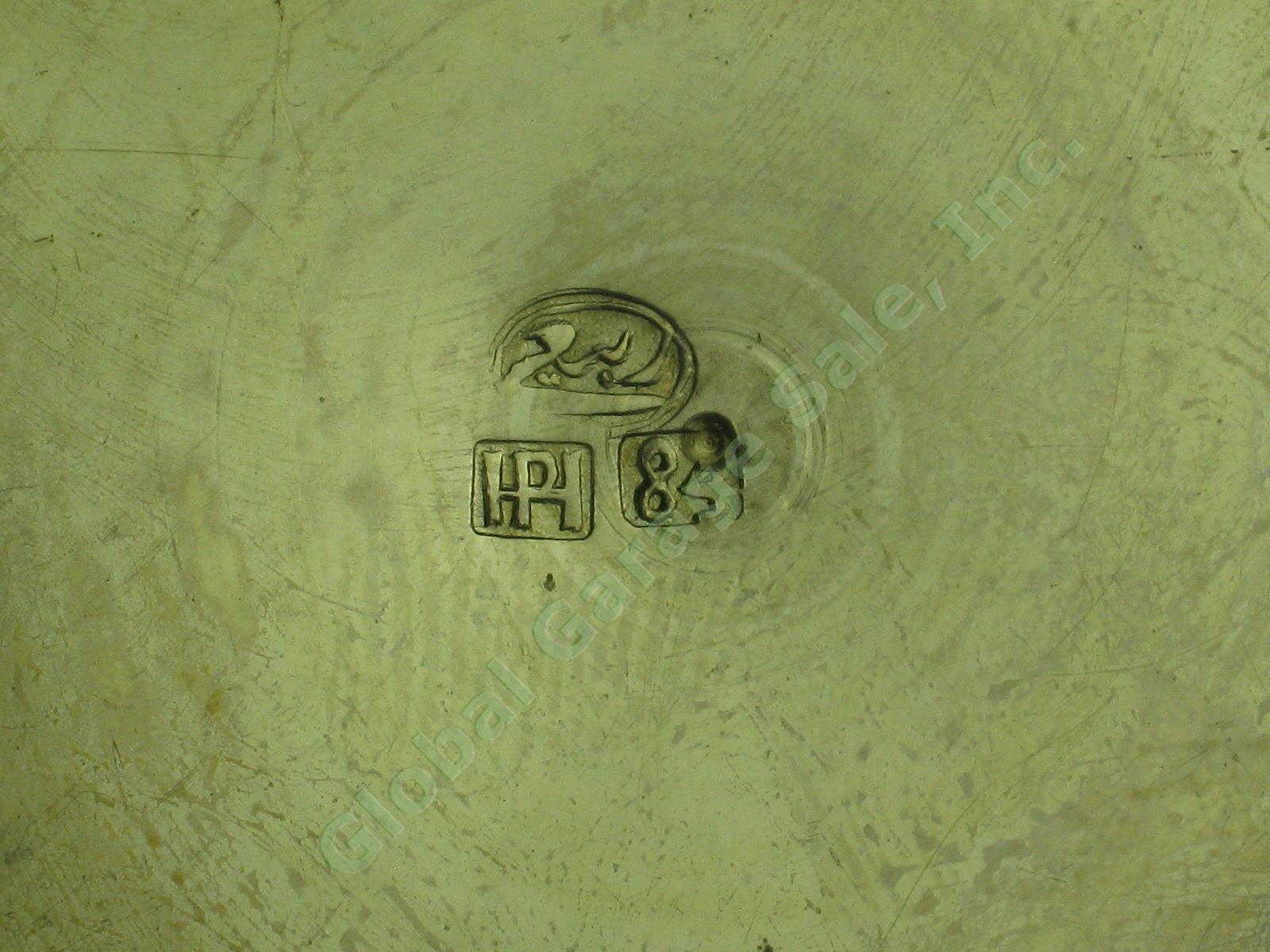 7 Vtg Antique Persian Iranian Engraved 84 .875 Silver Coaster Dish Lot 9.6oz NR! 9