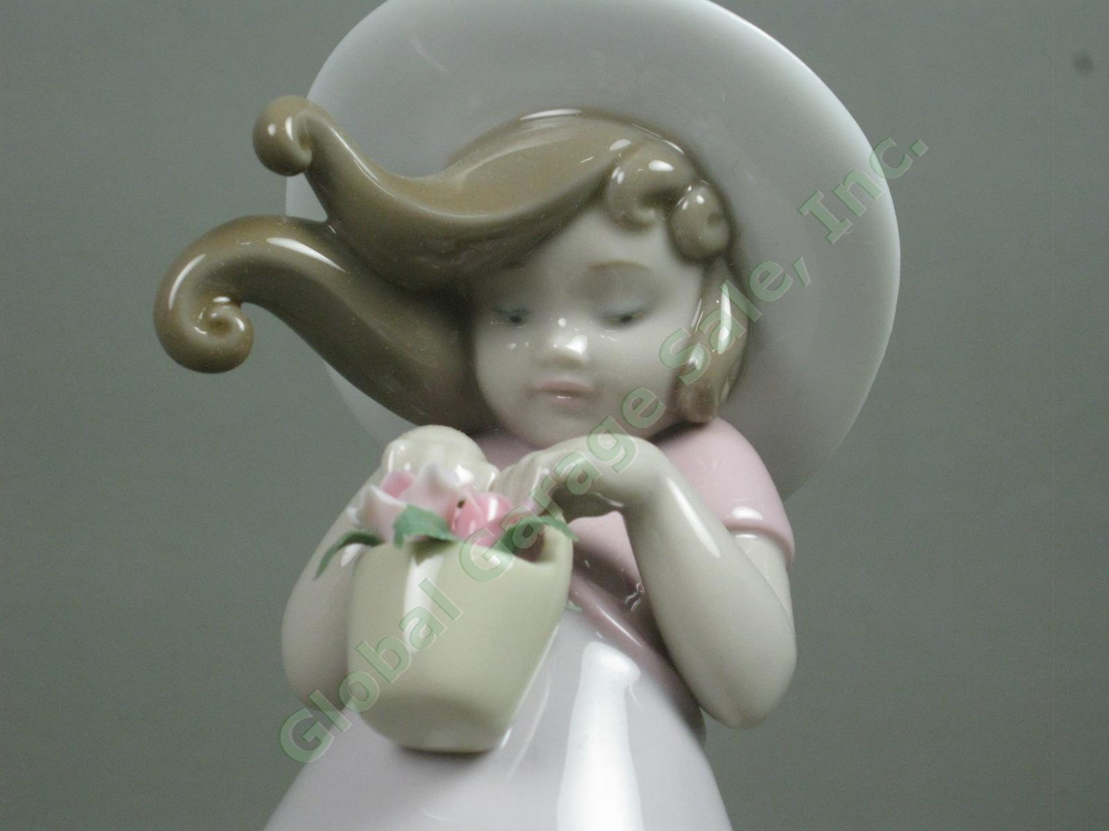2003 Retired Lladro Daisa Little Rose Figurine Girl With Flower Basket +Box 8042 2