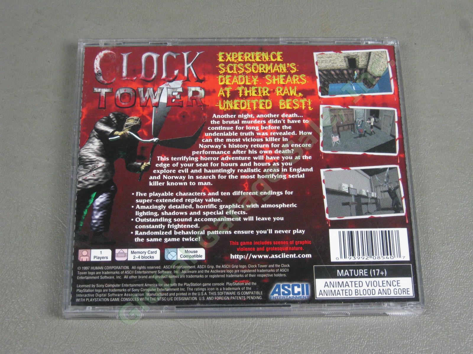 Sony Playstation 1 PS1 PSX PSOne Black Label BL Game Clock Tower Complete CIB NR 1