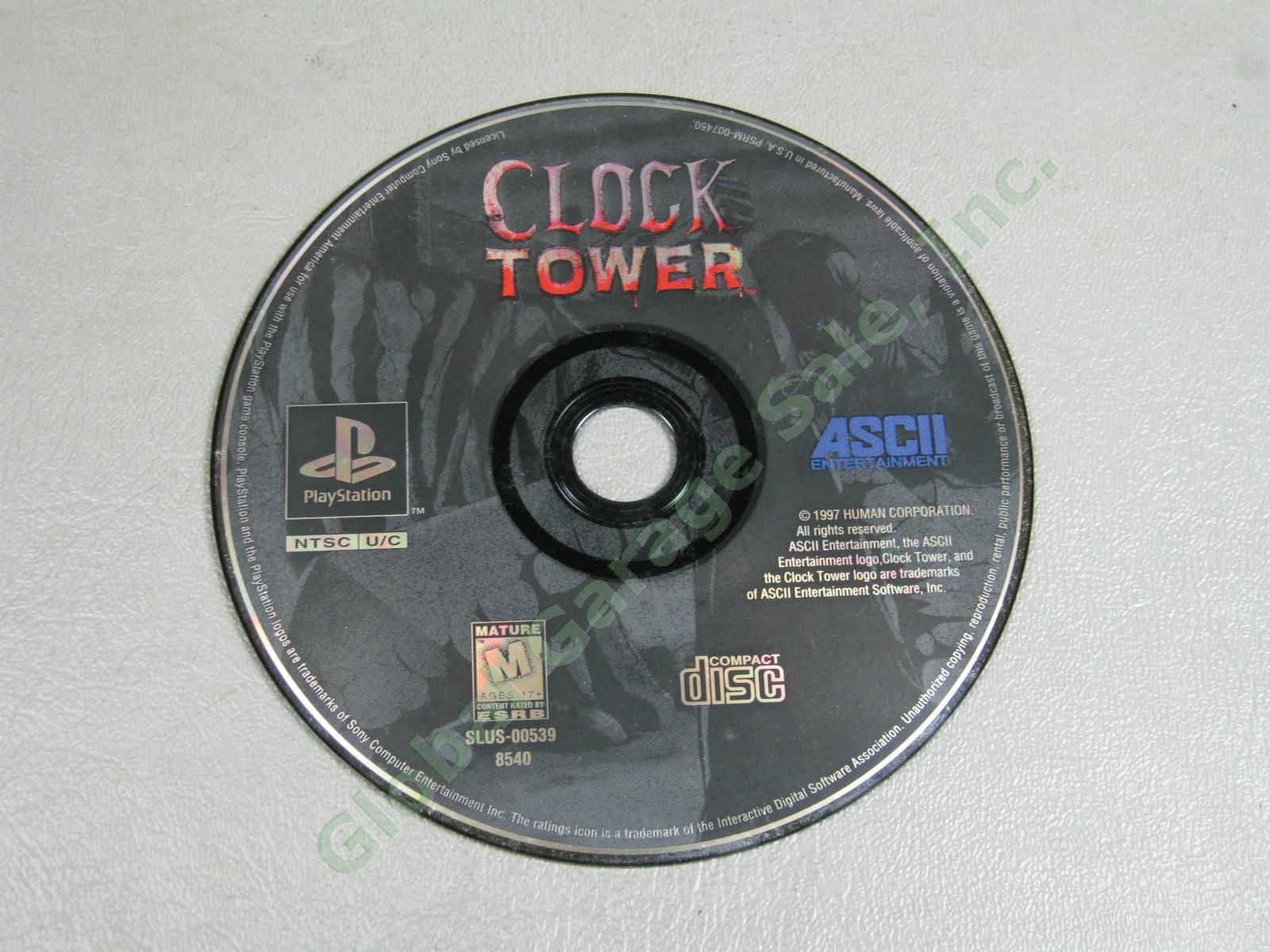 Sony Playstation 1 PS1 PSX PSOne Black Label BL Game Clock Tower Complete CIB NR 4