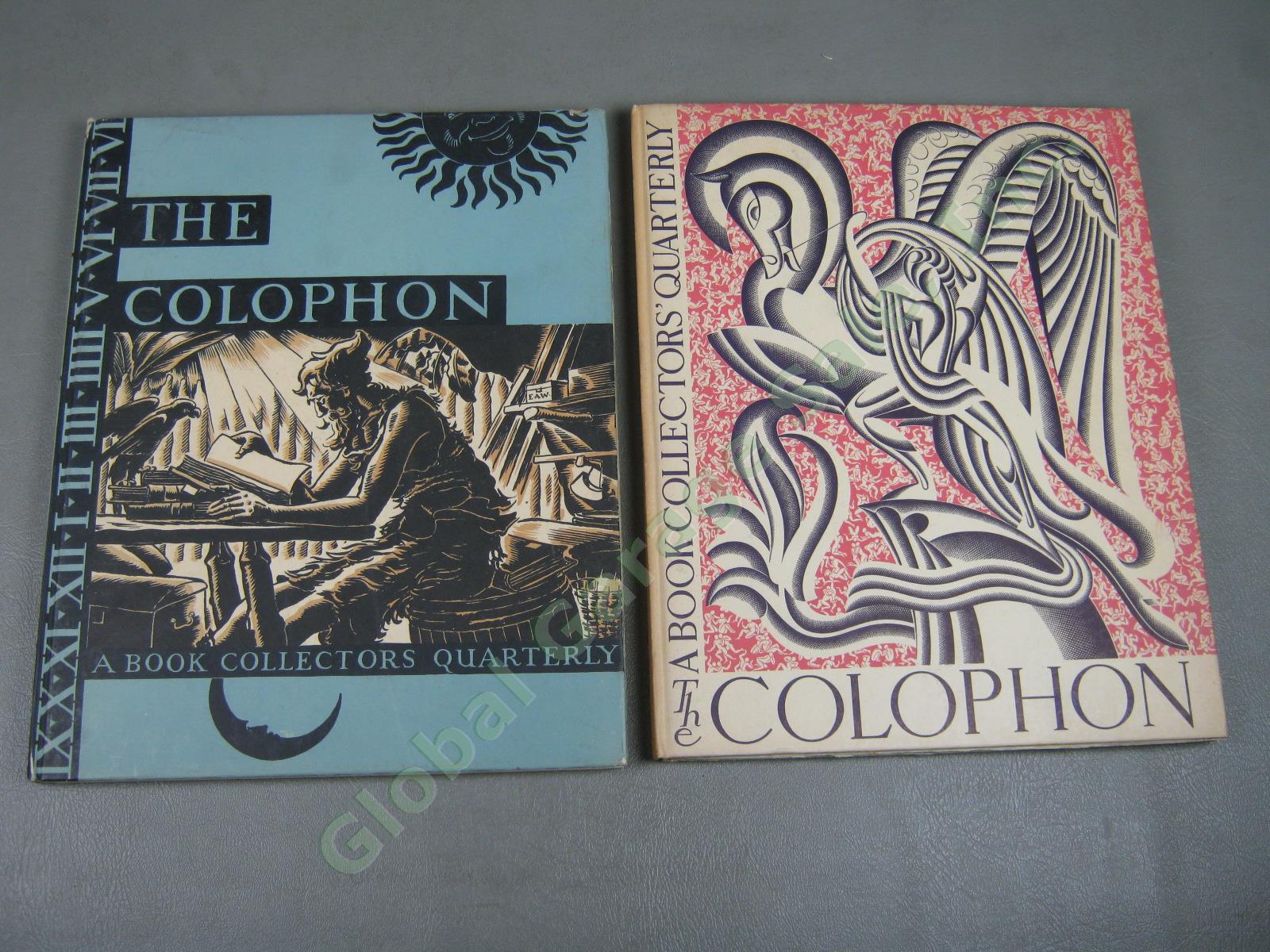 11 Vtg The Colophon Book Collector Quarterly 1930-32 Part 1 2 3 4 6 8 9 10 11 NR 23