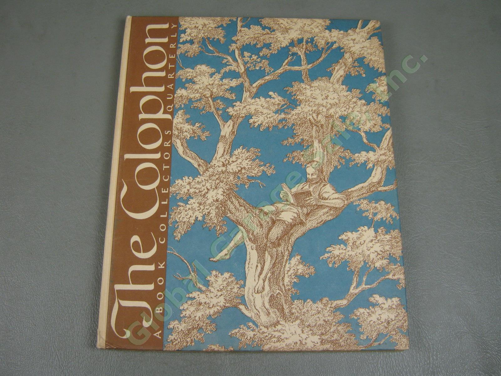 11 Vtg The Colophon Book Collector Quarterly 1930-32 Part 1 2 3 4 6 8 9 10 11 NR 28