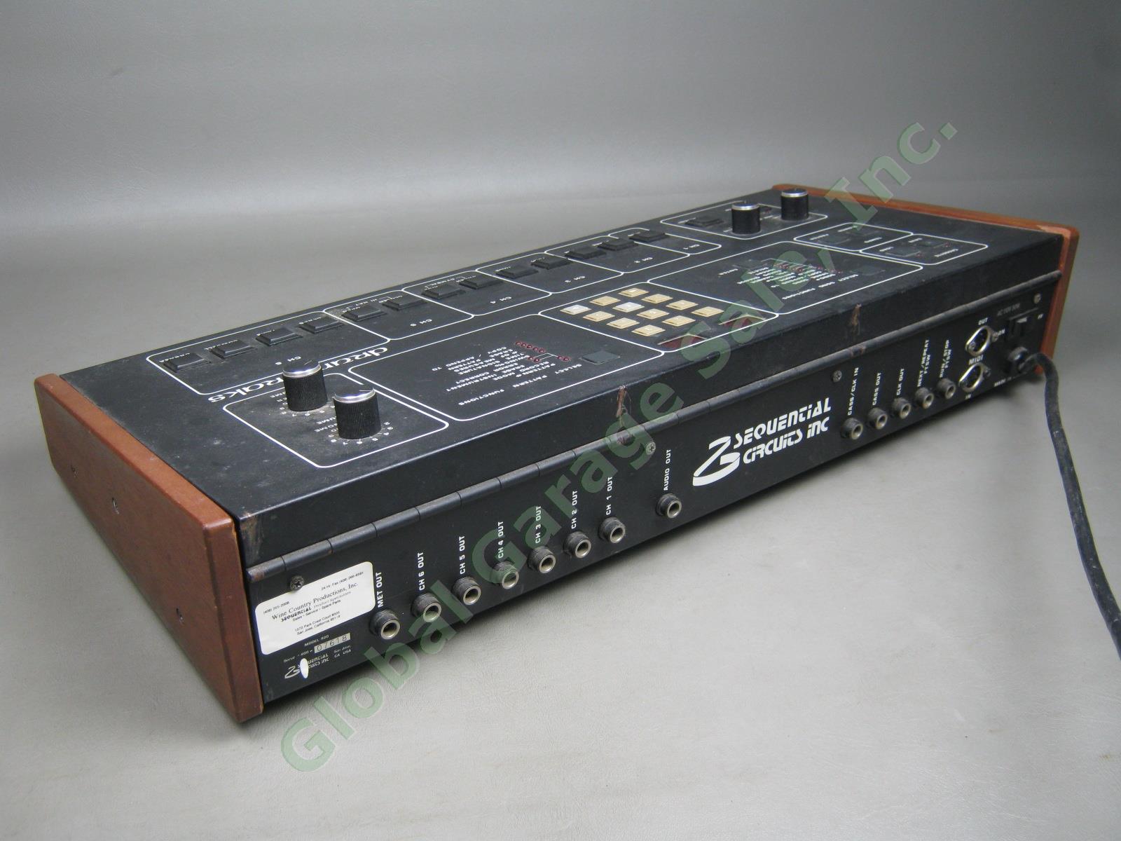 Vtg 1980s Sequential Circuits Drumtraks 400 Drum Machine W/ Hard Road Case PARTS 14
