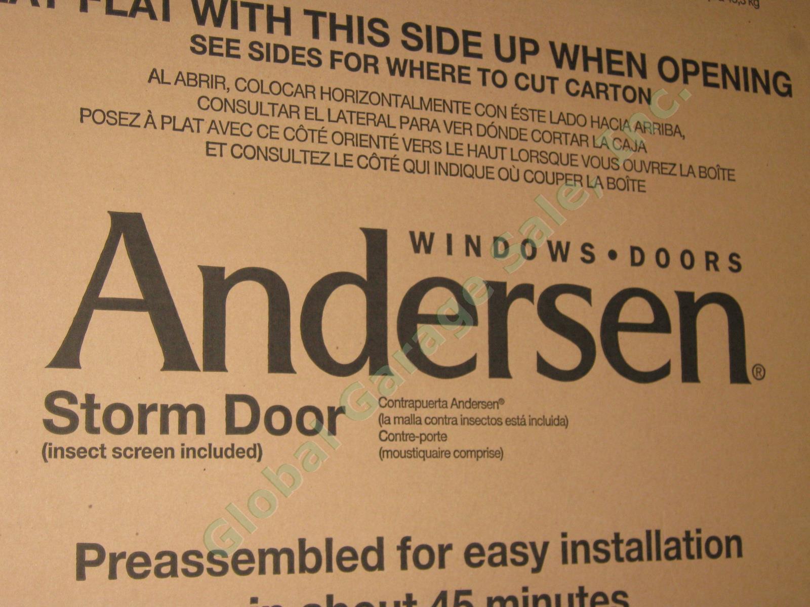NEW Andersen 36x80 Single Vent Full Lite View Glass Exterior Storm Door Almond 1
