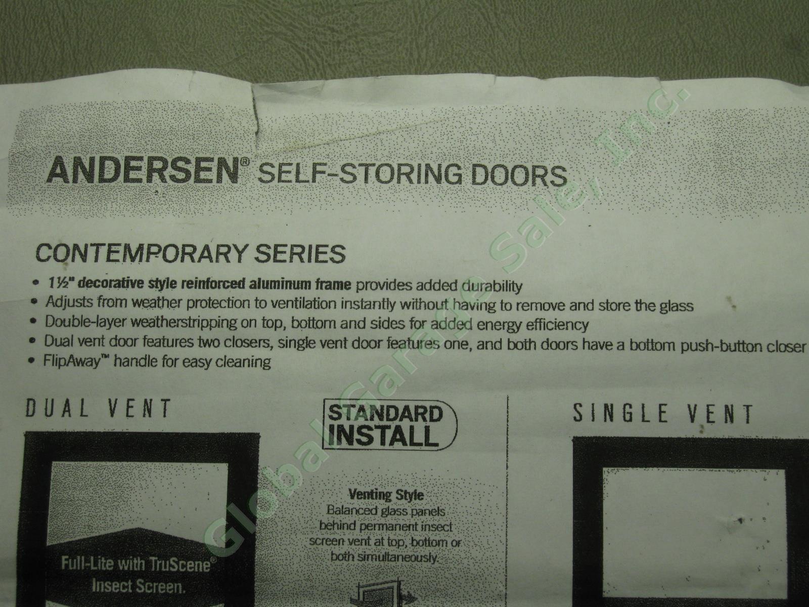 NEW Andersen 36x80 Single Vent Full Lite View Glass Exterior Storm Door Almond 9