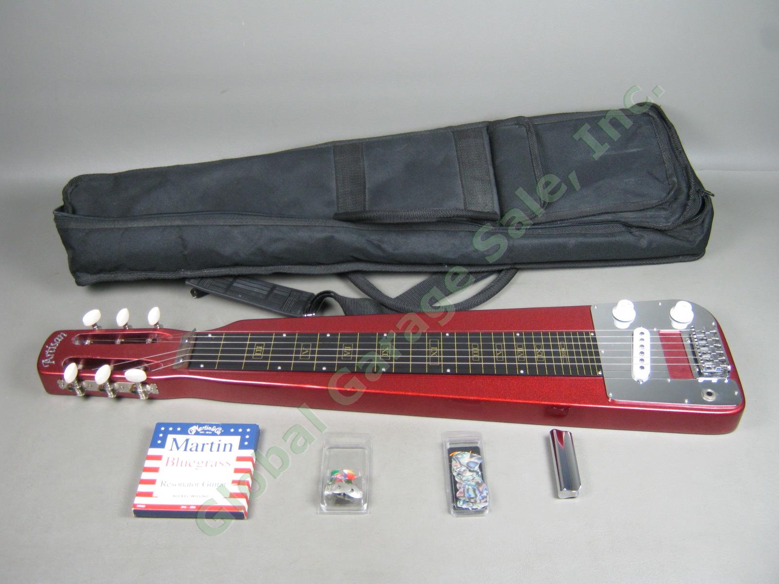 Red Artisan EA-1 6-String Electric Lap Steel Guitar W/ Soft Gig Bag Barely Used!