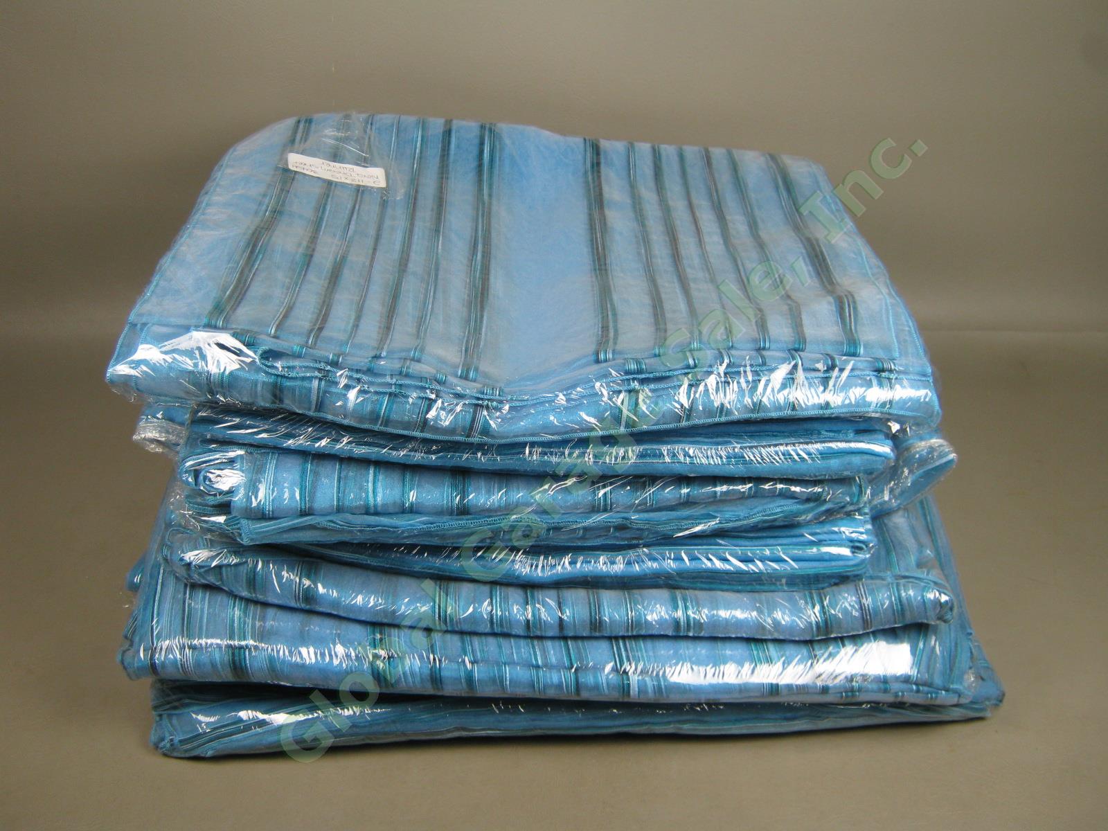29 Nova Dream Sheer Blue Stripe Tablecloths 54" 72" 108" + 2 Runners 118" x 15"