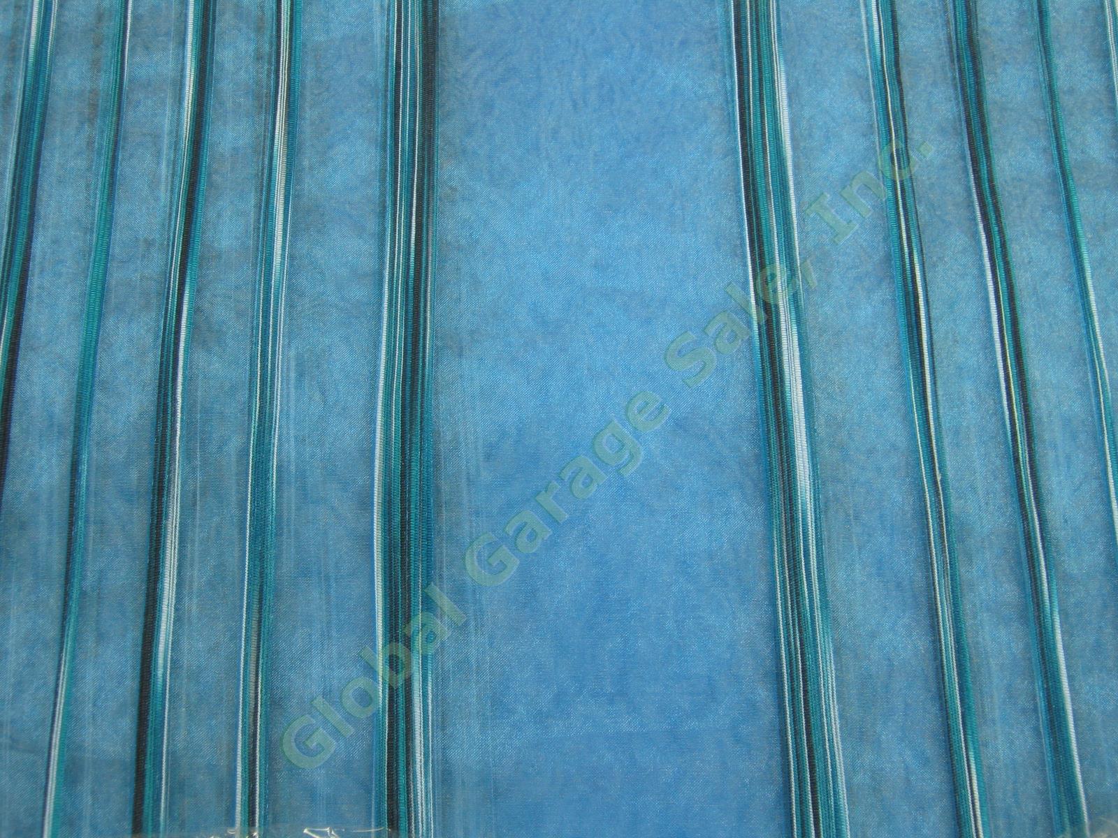 29 Nova Dream Sheer Blue Stripe Tablecloths 54" 72" 108" + 2 Runners 118" x 15" 1