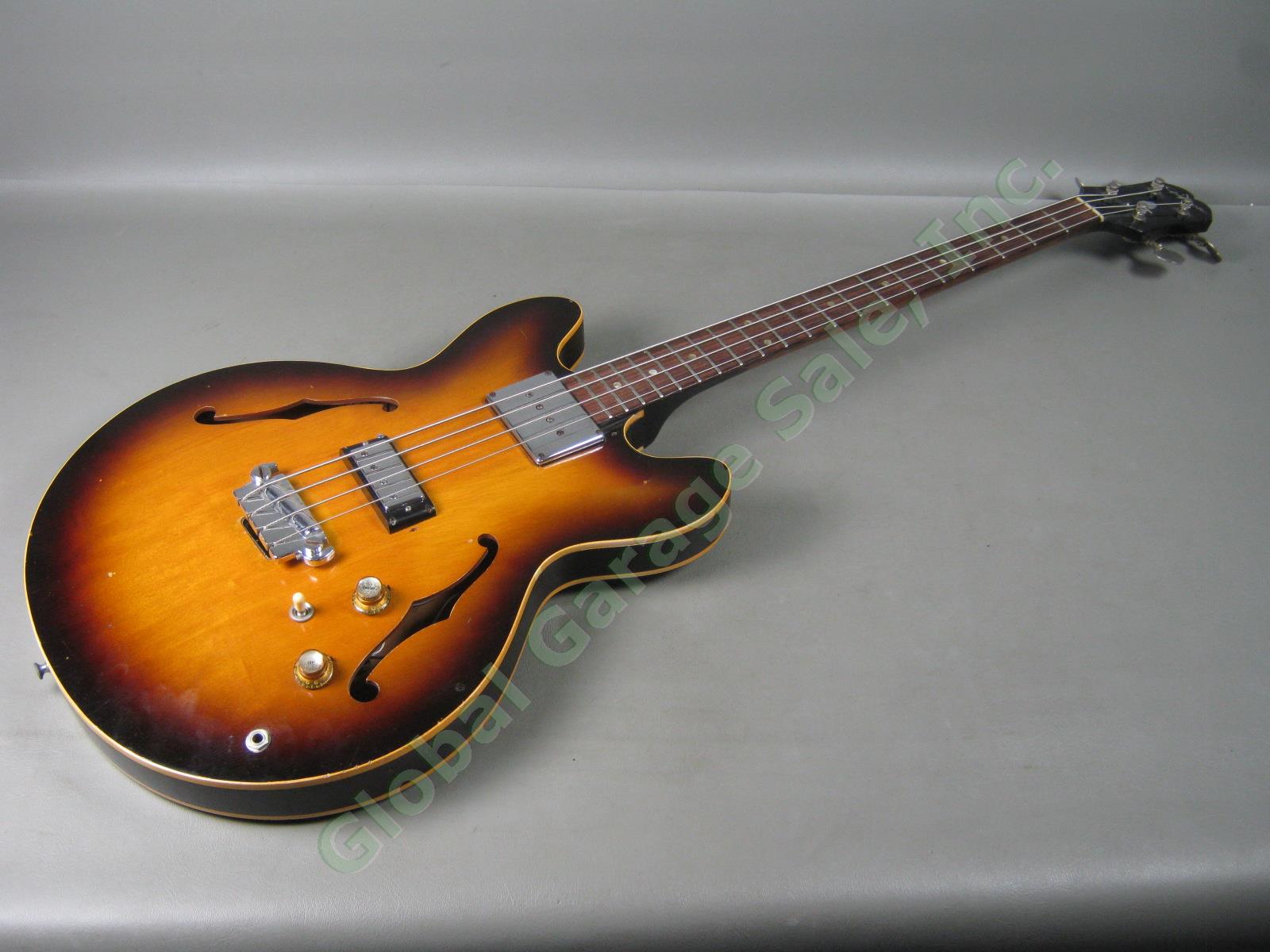 Vtg 1960s Epiphone Rivoli EB232 Semi Hollow Body Electric Bass Guitar NO RESERVE 1