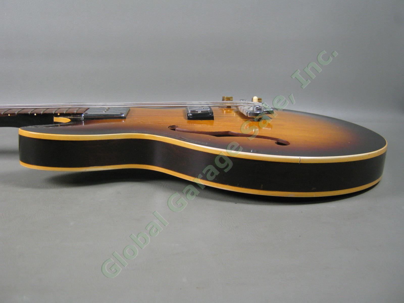 Vtg 1960s Epiphone Rivoli EB232 Semi Hollow Body Electric Bass Guitar NO RESERVE 5
