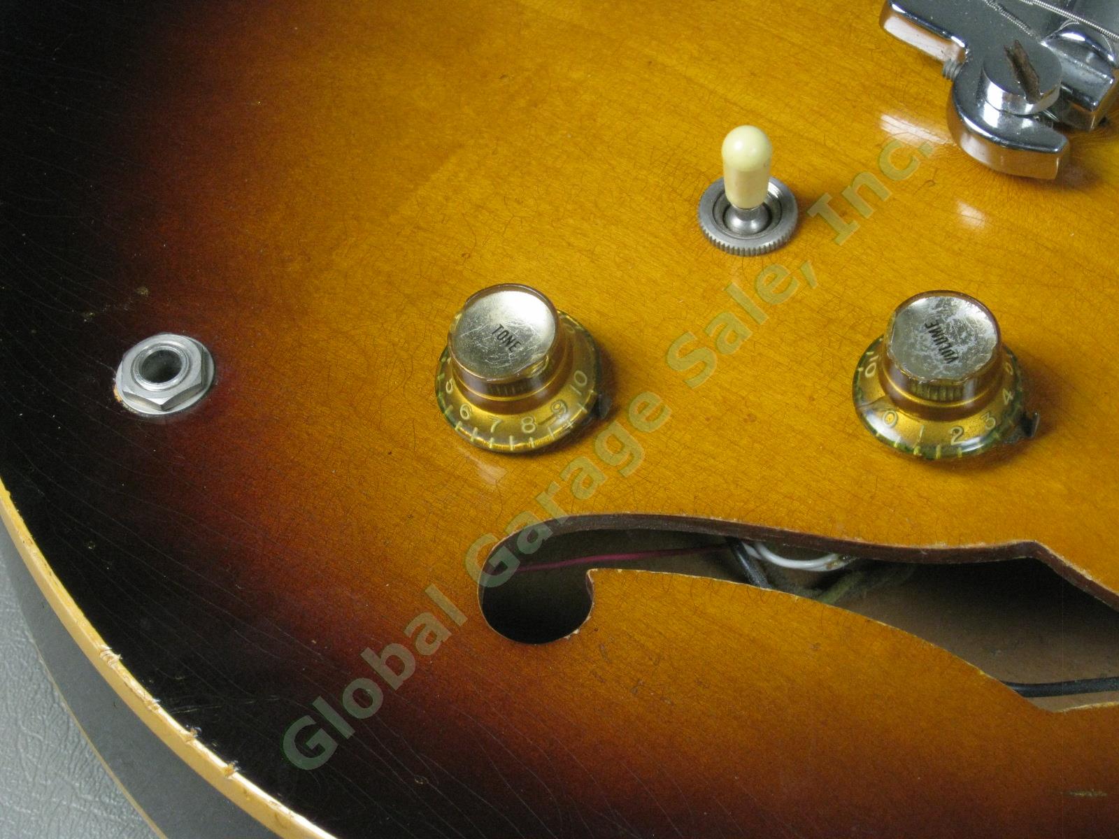 Vtg 1960s Epiphone Rivoli EB232 Semi Hollow Body Electric Bass Guitar NO RESERVE 9