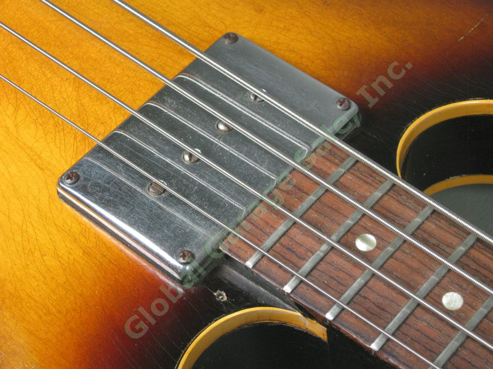 Vtg 1960s Epiphone Rivoli EB232 Semi Hollow Body Electric Bass Guitar NO RESERVE 10