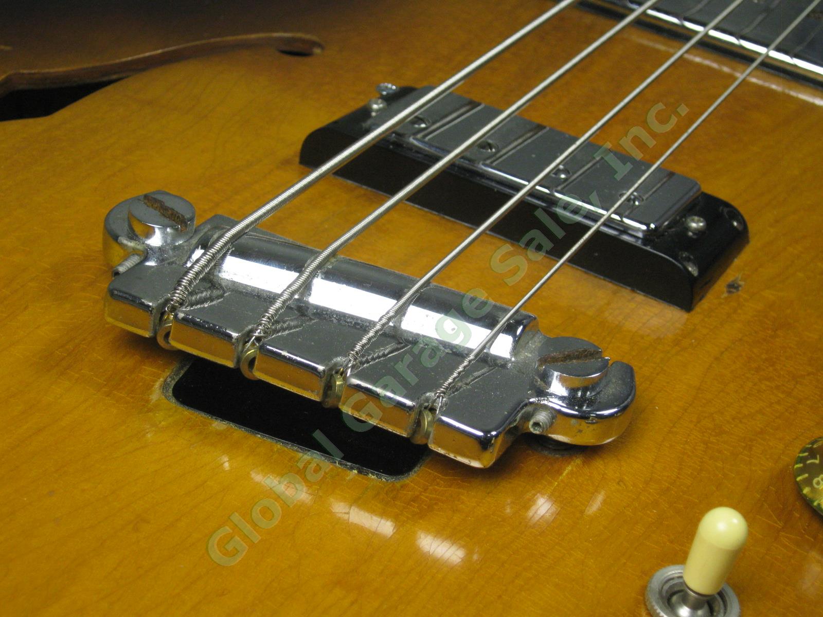 Vtg 1960s Epiphone Rivoli EB232 Semi Hollow Body Electric Bass Guitar NO RESERVE 12