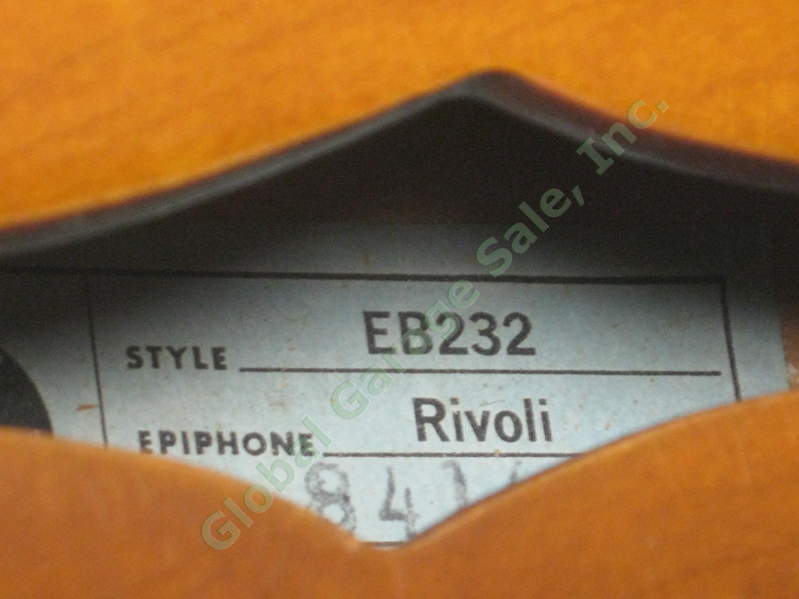 Vtg 1960s Epiphone Rivoli EB232 Semi Hollow Body Electric Bass Guitar NO RESERVE 13