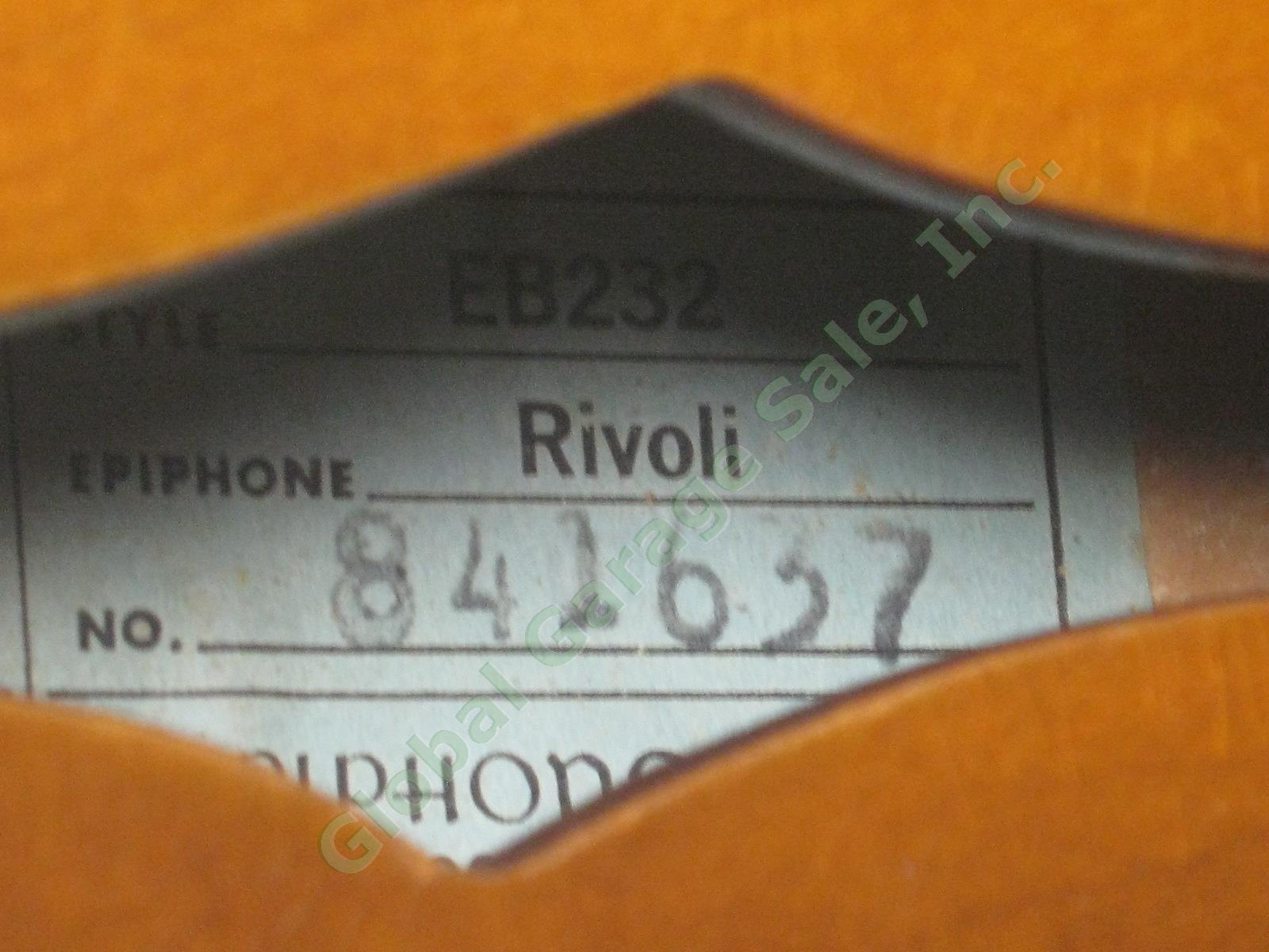 Vtg 1960s Epiphone Rivoli EB232 Semi Hollow Body Electric Bass Guitar NO RESERVE 14