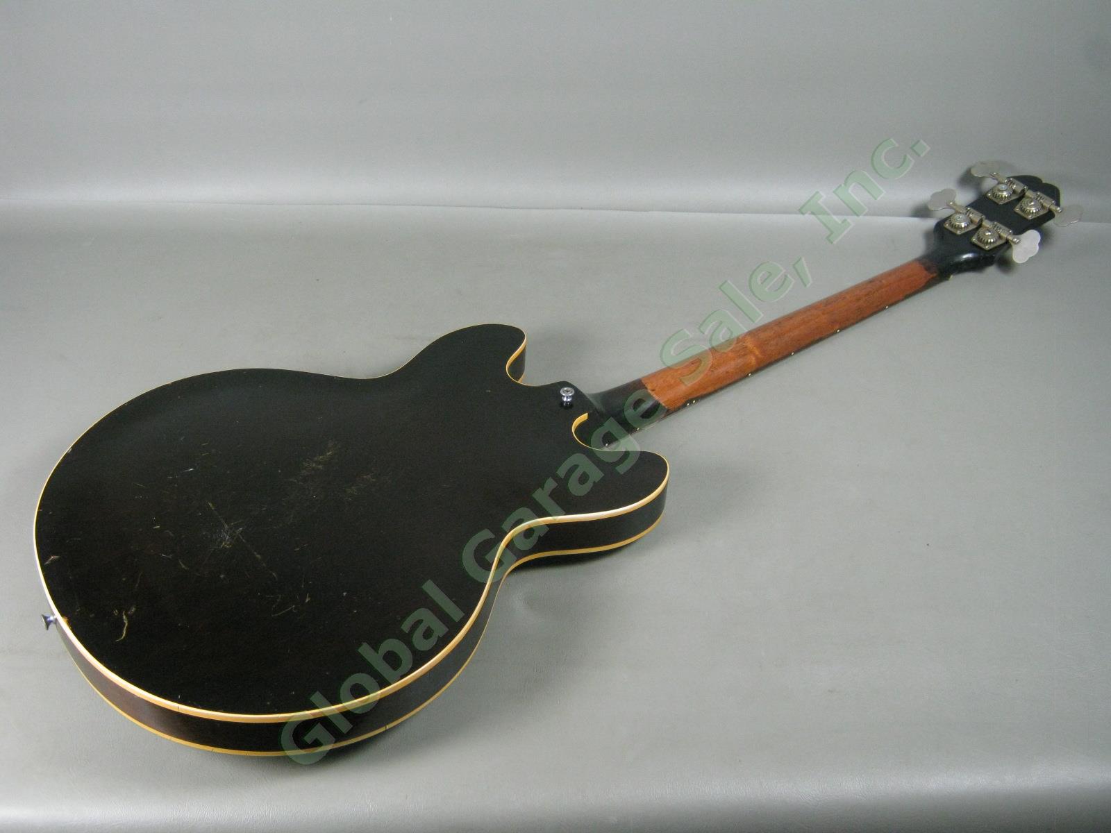 Vtg 1960s Epiphone Rivoli EB232 Semi Hollow Body Electric Bass Guitar NO RESERVE 15