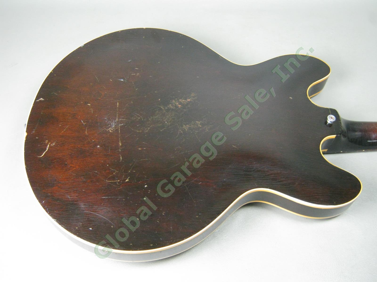 Vtg 1960s Epiphone Rivoli EB232 Semi Hollow Body Electric Bass Guitar NO RESERVE 16