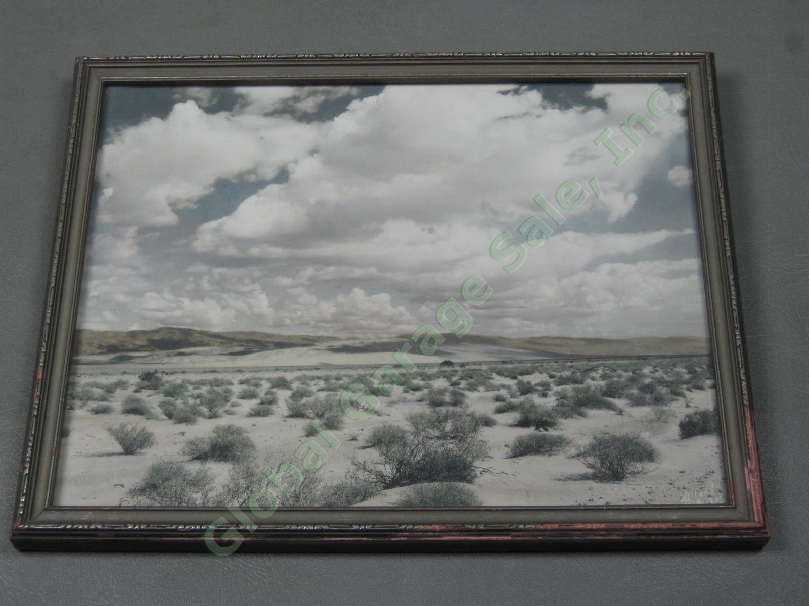Vtg Stephen H Willard Hand Colored Painted Western Desert Clouds Photo #1805 NR!