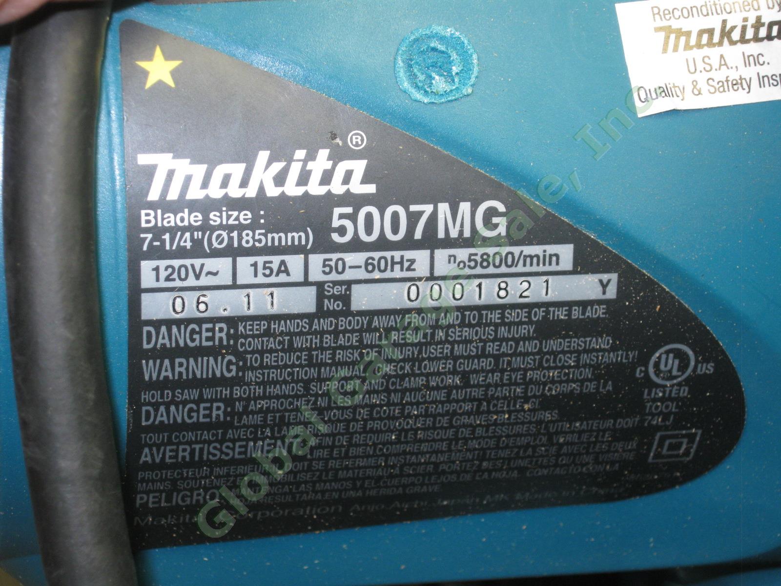 Makita 5007MG 7-1/4" 120V 15 Amp Magnesium Corded Electric Circular Saw W/ Case+ 3