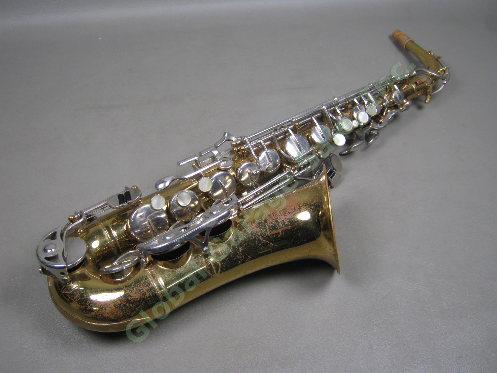 Vtg Selmer Bundy II Alto Saxophone W/ Neck Hard Case Bundle Lot Serial 956213 NR 1