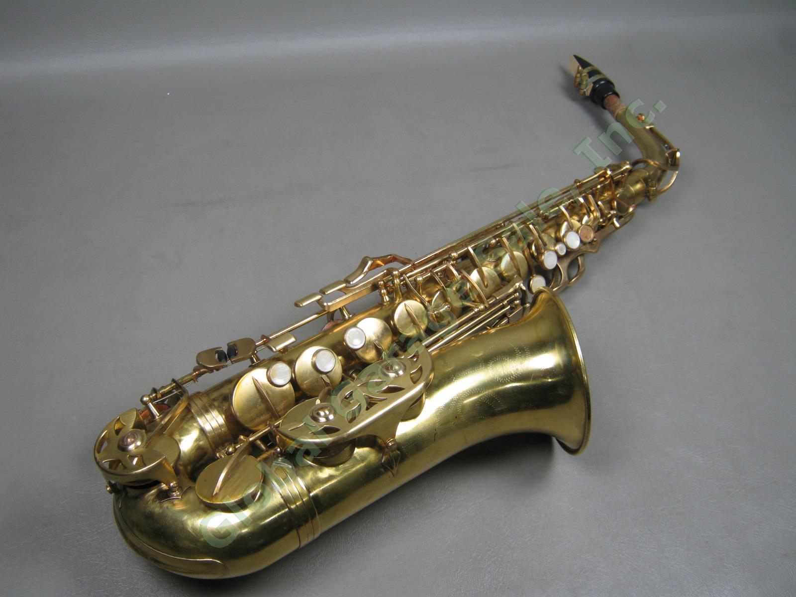 Vtg Evette Buffet Crampon Alto Saxophone W/ Hard Case Serial 23564 Re-Lacquered 1