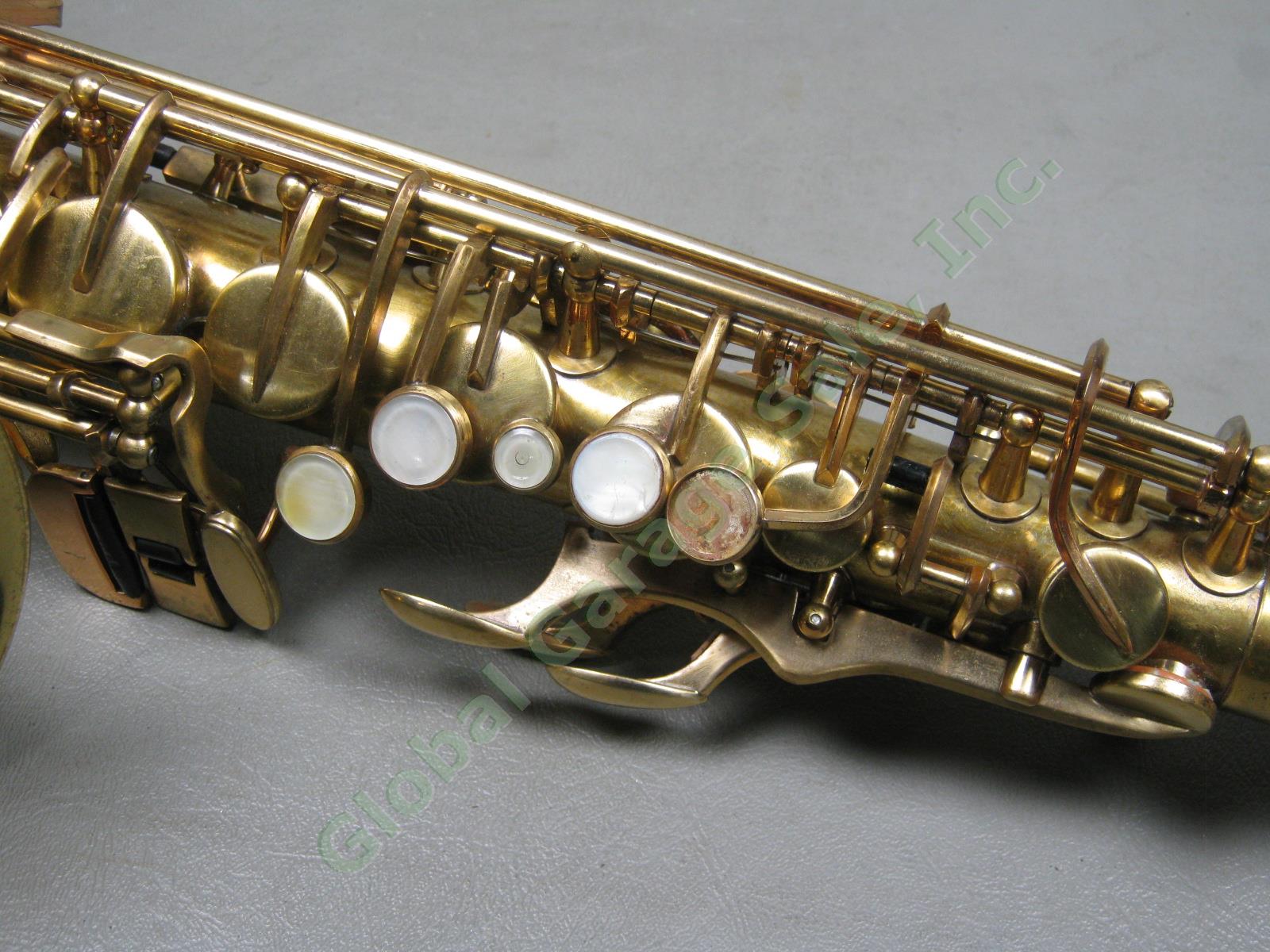 Vtg Evette Buffet Crampon Alto Saxophone W/ Hard Case Serial 23564 Re-Lacquered 6